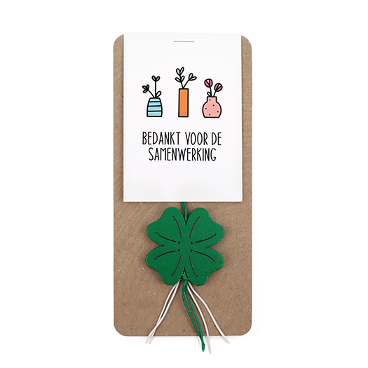 Gelukshanger in buidel - Bedankt voor de samenwerking - Hoofdfoto