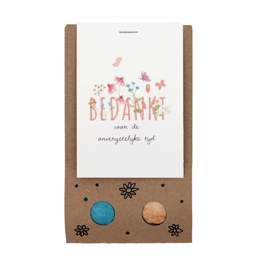 Zaadbommetjes in buidel - Bedankt voor de onvergetelijke tijd - Hoofdfoto