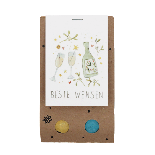 Zaadbommetjes in buidel - Beste wensen - Hoofdfoto