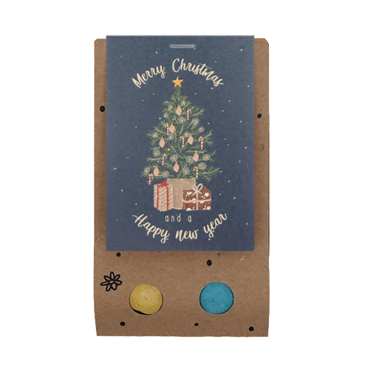 Zaadbommetjes in buidel - Merry christmas and a happy new year - Hoofdfoto