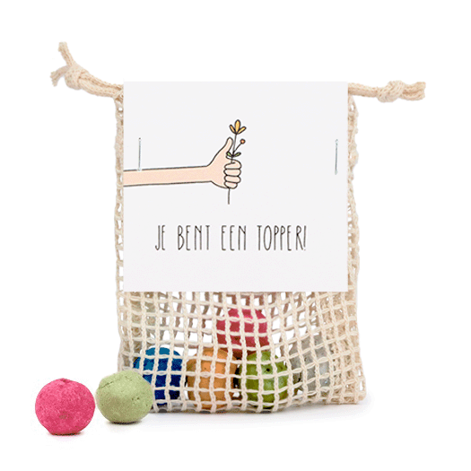Zaadbommetjes in netzakje - Je bent een topper! - Hoofdfoto