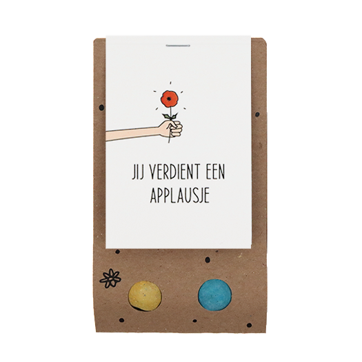 Zaadbommetjes in buidel - Jij verdient een applausje - Hoofdfoto