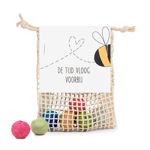 Zaadbommetjes in netzakje - De tijd vloog voorBIJ - Hoofdfoto