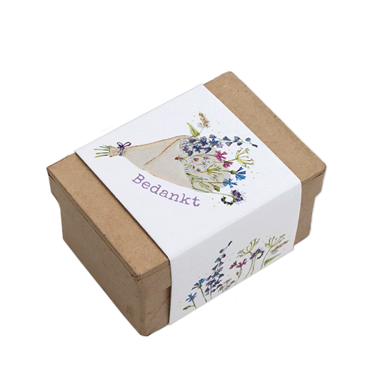 Zaadbommetjes in papier mach&eacute; doosje - Bedankt - Hoofdfoto