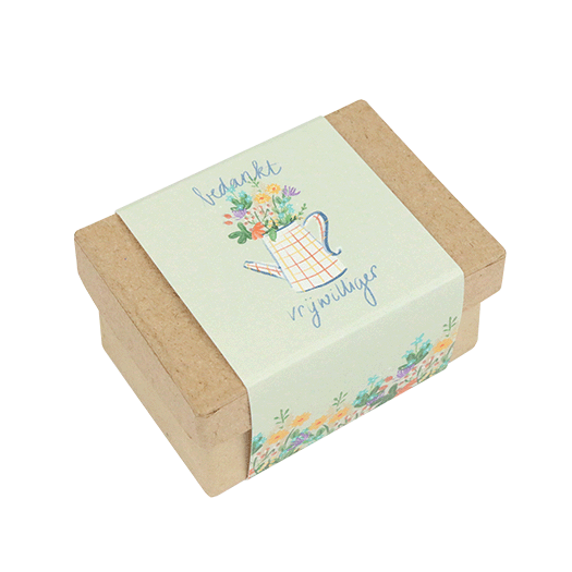 Zaadbommetjes in papier mach&eacute; doosje - Bedankt vrijwilliger - Hoofdfoto