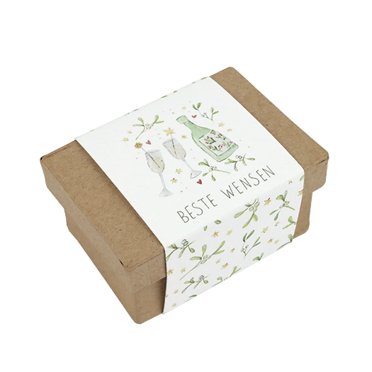 Zaadbommetjes in papier mach&eacute; doosje - Beste wensen - Hoofdfoto