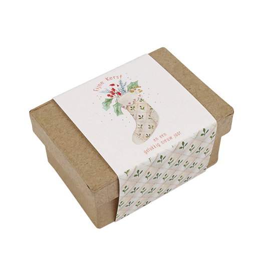 Zaadbommetjes in papier mach&eacute; doosje - Fijne kerst en een gelukkig nieuwjaar - Hoofdfoto