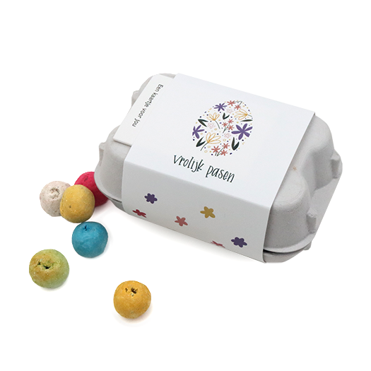 Zaadbommetjes in eierdoosje - Vrolijk Pasen - Hoofdfoto