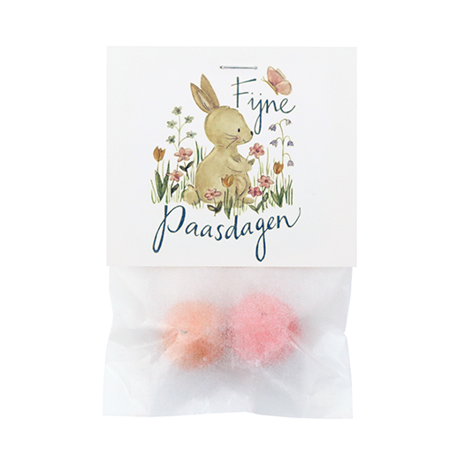 Zaadbommetjes in pergamijn zakje met klapkaartje - Fijne paasdagen - Hoofdfoto