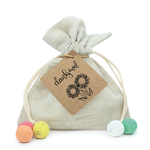 Zaadbommetjes in linnenzakje - Dankjewel - Hoofdfoto