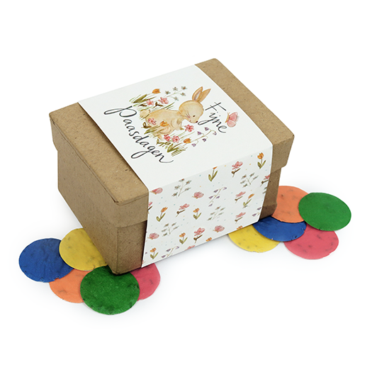 Groeiconfetti in papier mach&eacute; doosje - Fijne Paasdagen - Hoofdfoto