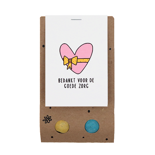 Zaadbommetjes in buidel - Bedankt voor de goede zorg - Hoofdfoto