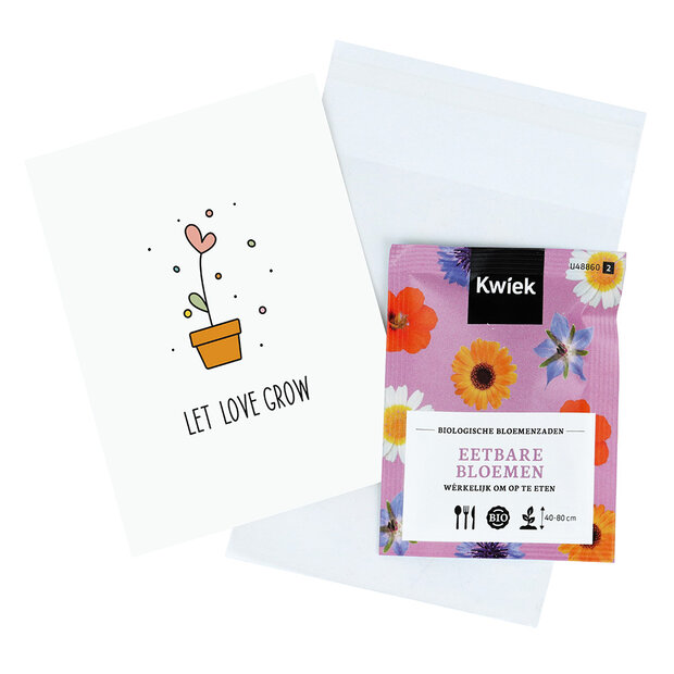 Zaden in bioplatic zakje - Let love grow - Hoofdfoto