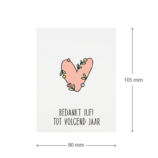 Kaartje - Bedankt juf! Tot volgend jaar - Maatgeving