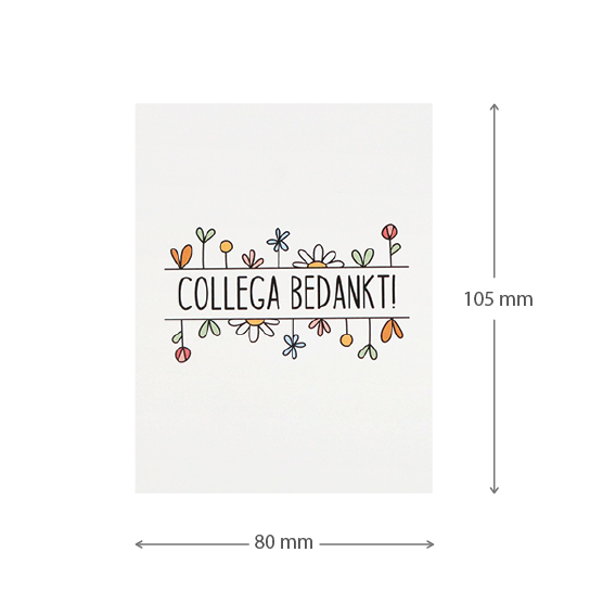 Kaartje - Collega bedankt - Maatgeving
