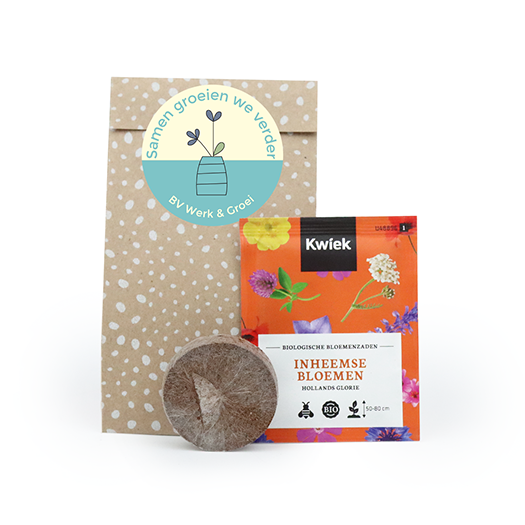 Samen groeien we verder - zaden in cadeauzakje