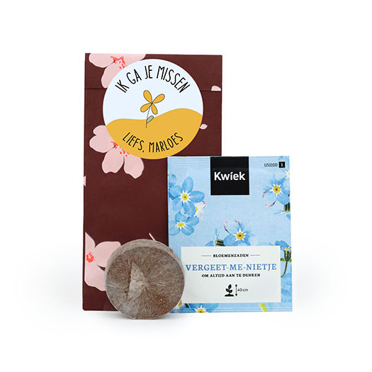 ik ga je missen - zaden in cadeauzakje