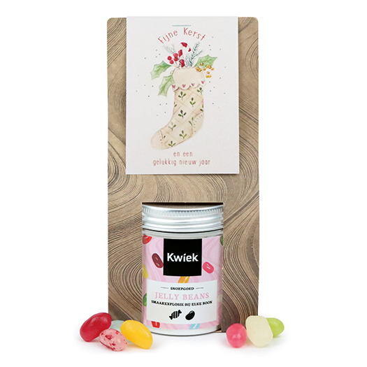 Fijne kerst en een gelukkig nieuwjaar -  snoeptas met blikje snoep // Mijksje