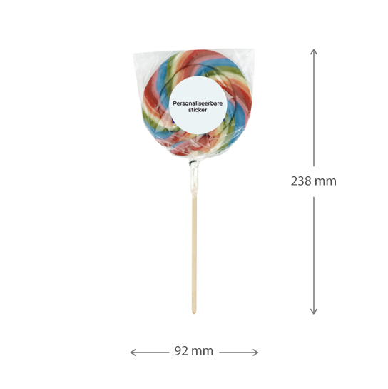 Bedankt voor de zoete zorg - Lolly met gepersonaliseerde sticker