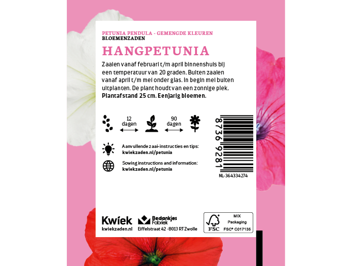 Hangpetunia - Kwiek Uitdeel zakjes (op = op)