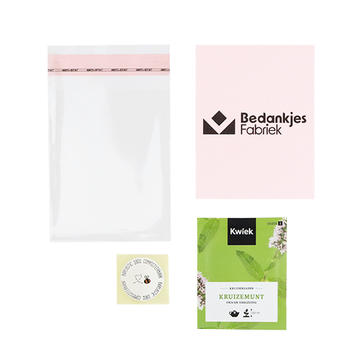 Zaden met kaartje in bioplastic zakje met eigen ontwerp
