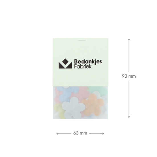 Ik fladder er vandoor - Groeiconfetti in pergamijn zakje met klapkaartje // Eef