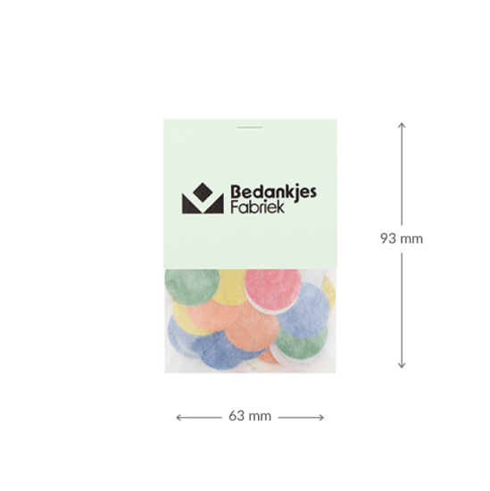 Het is geen doei of dag, maar tot ziens met een glimlach - Groeiconfetti in pergamijn zakje met klapkaartje // Eef