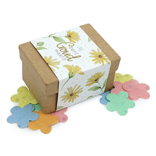 Jij bent goud waard - Groeiconfetti in papier mach&eacute; doosje // Mijksje