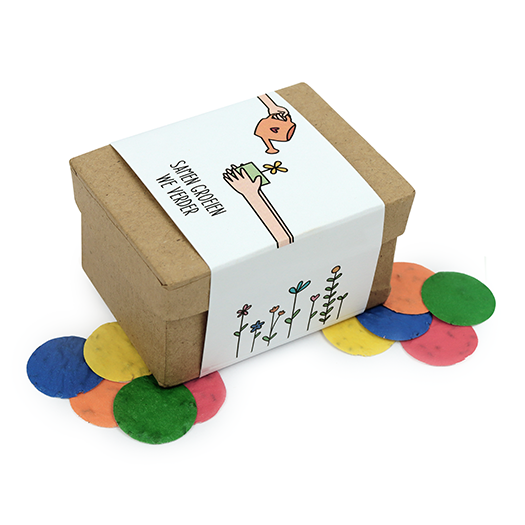 Samen groeien we verder - Groeiconfetti in papier mach&eacute; doosje // Eef