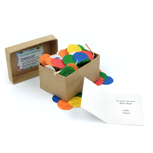 Bedankt voor de samenwerking - Groeiconfetti in papier mach&eacute; doosje // Eef