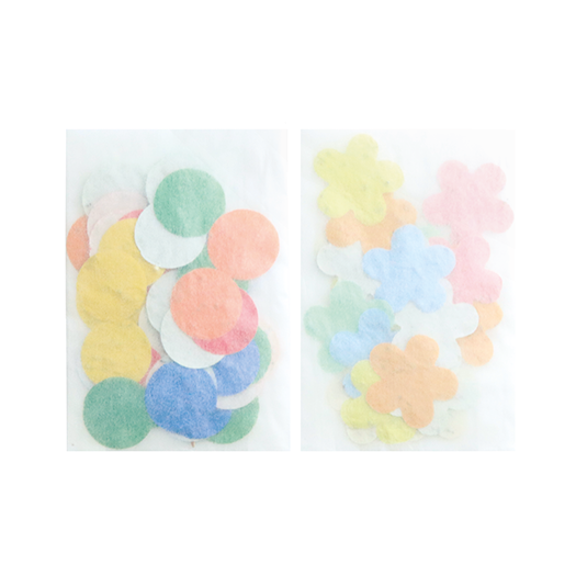 Bloemetjes groeiconfetti in pergamijn zakje 