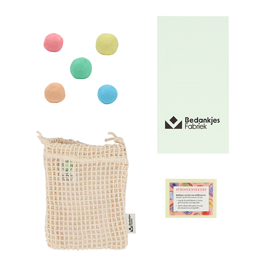 Brievenbus bedankje - Zaadbommetjes in netzakje met ansichtkaart