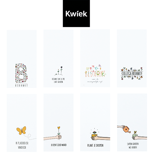 Brievenbus bedankje - Zaadbommetjes in netzakje met ansichtkaart