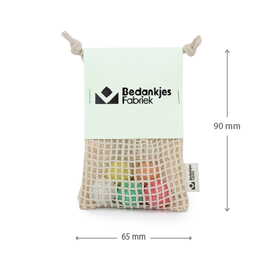 Brievenbus bedankje - Zaadbommetjes in netzakje met ansichtkaart