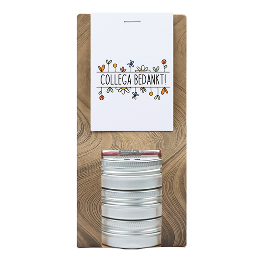 Collega bedankt - Kaarsenzandtas met 3 blikjes // Eef