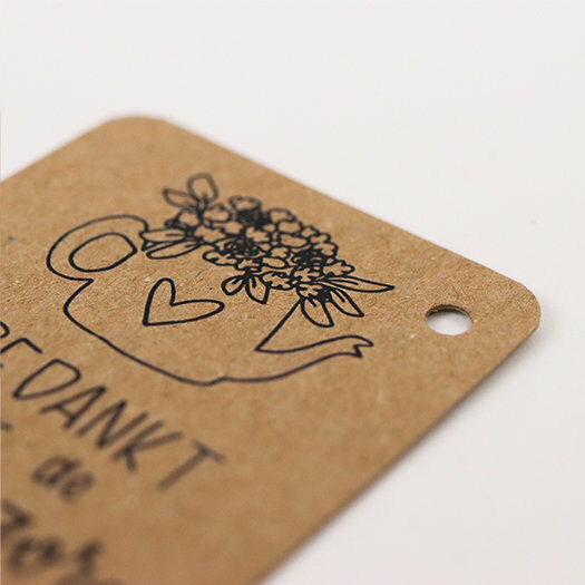 Zaden in linnenzakje - Bedankt voor de goede zorg - Sfeerfoto label