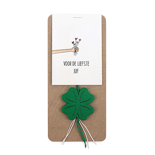 Gelukshanger in buidel - Voor de liefste juf - Hoofdfoto