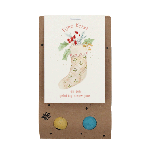 Zaadbommetjes in buidel - Fijne kerst en een gelukkig nieuwjaar - Hoofdfoto