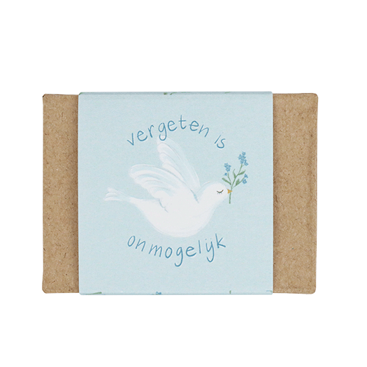 Zaadbommetjes in papier mach&eacute; doosje - Bedankt - Voorkant wikkel 