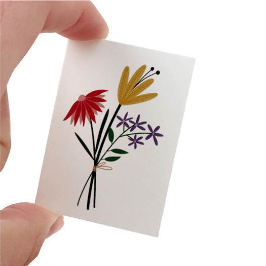 Mini kaartje in hand