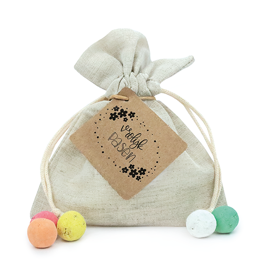 Zaadbommetjes in linnenzakje - Vrolijk pasen - Hoofdfoto