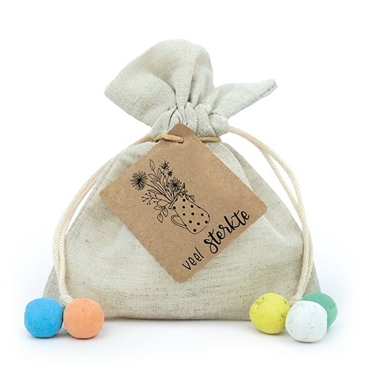 Zaadbommetjes in linnenzakje - Veel sterkte - Hoofdfoto