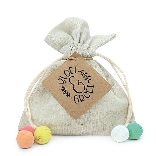 Zaadbommetjes in linnenzakje - Bloei en groei - Hoofdfoto