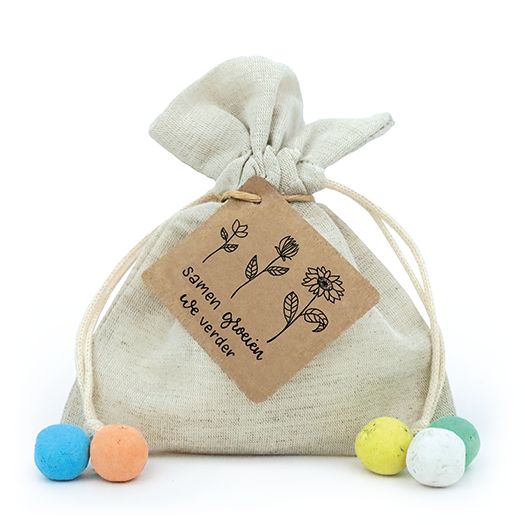 Zaadbommetjes in linnenzakje - Samen groeien we verder - Hoofdfoto