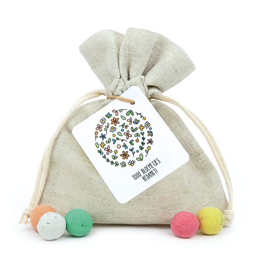 Zaadbommetjes in linnenzakje - 1000 bloemetjes bedankt - Hoofdfoto