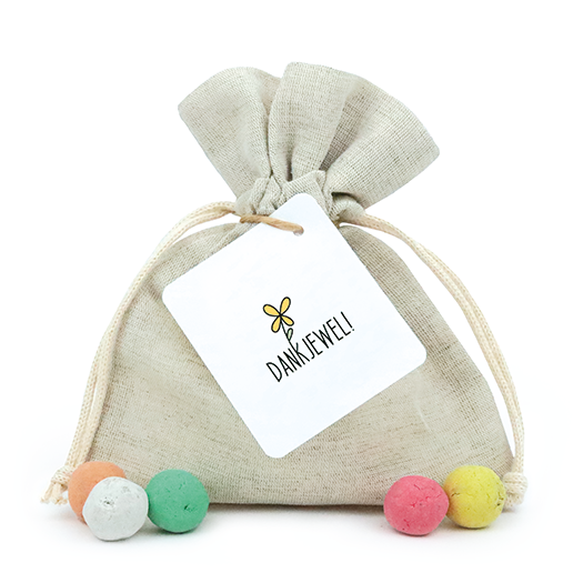 Zaadbommetjes in linnenzakje - Dank je wel - Hoofdfoto