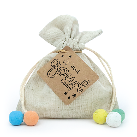 Zaadbommetjes in linnenzakje - Jij bent goud waard - Hoofdfoto