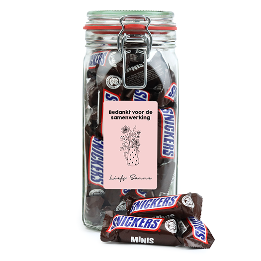 SnoepPot mini snickers - Bedankt voor de samenwerking - Hoofdfoto