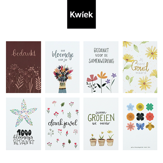 Brievenbus bedankje - zadenpakket (4 zakjes) met zweltabletten met ansichtkaart