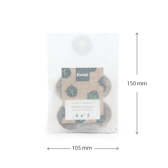 Brievenbus bedankje - zadenpakket (4 zakjes) met zweltabletten met ansichtkaart